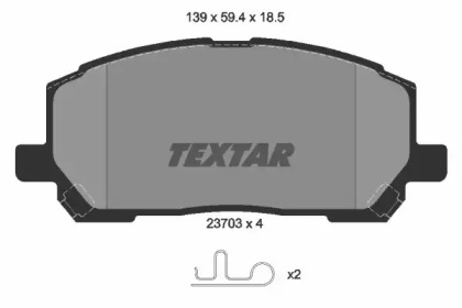 Комплект гальмівних колодок з 4 шт. дисків TEXTAR 2370301