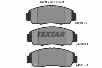 Комплект гальмівних колодок з 4 шт. дисків TEXTAR 2372901