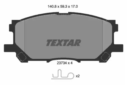 Комплект гальмівних колодок з 4 шт. дисків TEXTAR 2373401