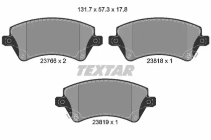 Комплект гальмівних колодок з 4 шт. дисків TEXTAR 2376601