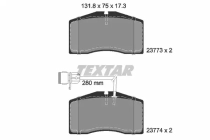 Комплект гальмівних колодок з 4 шт. дисків TEXTAR 2377301
