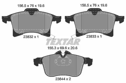 Комплект гальмівних колодок з 4 шт. дисків TEXTAR 2383201