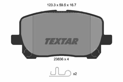 Комплект гальмівних колодок с 4 шт. дисків TEXTAR 2383601