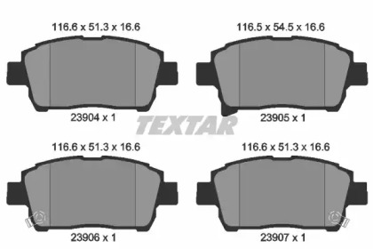 Комплект гальмівних колодок з 4 шт. дисків TEXTAR 2390401