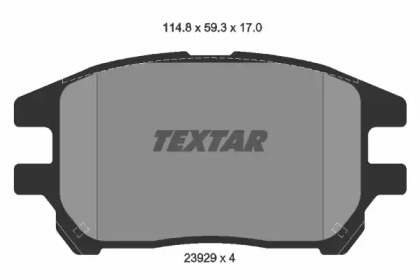 Комплект гальмівних колодок з 4 шт. дисків TEXTAR 2392901