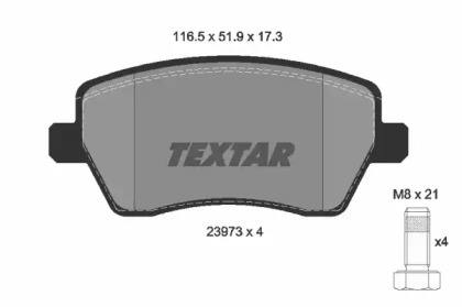 Комплект гальмівних колодок с 4 шт. дисків TEXTAR 2397301