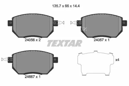 Комплект гальмівних колодок з 4 шт. дисків TEXTAR 2405601