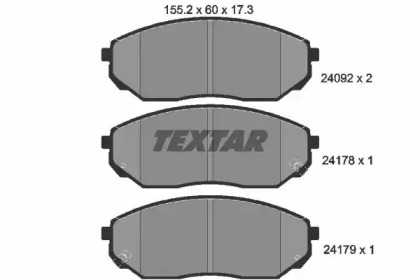 Комплект гальмівних колодок з 4 шт. дисків TEXTAR 2409201