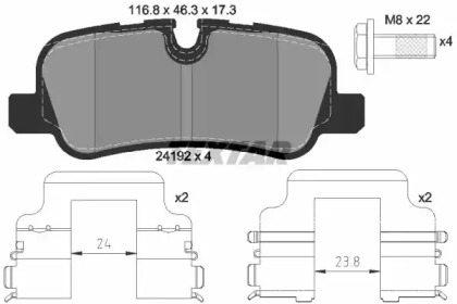 Колодки гальмівні (задні) Land Rover Discovery IV 09-18/Range Rover 05-13 (Lucas) Q+ TEXTAR 2419204