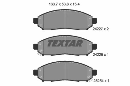Комплект гальмівних колодок з 4 шт. дисків TEXTAR 2422704