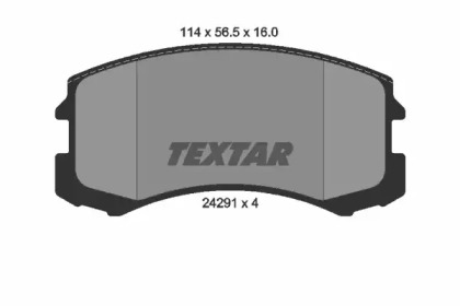 Комплект гальмівних колодок с 4 шт. дисків TEXTAR 2429101