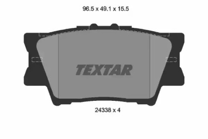Комплект гальмівних колодок с 4 шт. дисків TEXTAR 2433801
