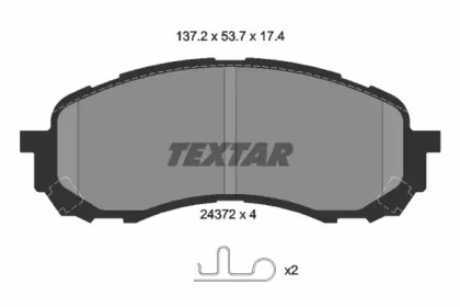 Комплект гальмівних колодок с 4 шт. дисків TEXTAR 2437201