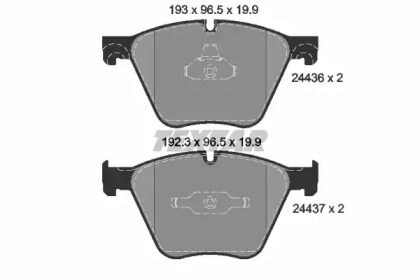 Колодки гальмівні (передні) BMW 5 (F07)/7 (F01)/X5 (E70/F15)/X6 (E71/F16) 06- (ATE-Teves) (Q+) TEXTAR 2443601