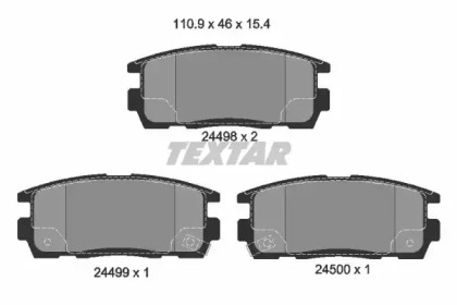 Комплект гальмівних колодок з 4 шт. дисків TEXTAR 2449801