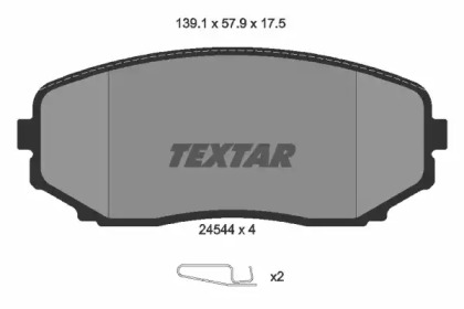 Комплект гальмівних колодок з 4 шт. дисків TEXTAR 2454401