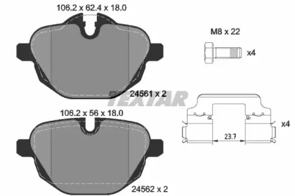 Колодки гальмівні (задні) BMW 5 (F10-11/G30-31)/X3 (F25/G01) /X5 (G05) 10- (TRW) TEXTAR 2456101