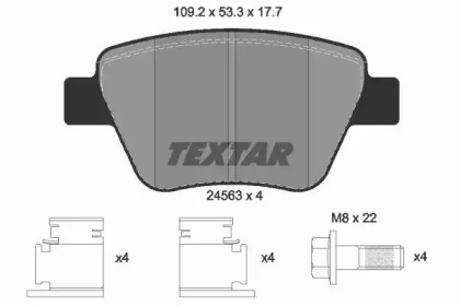 Комплект гальмівних колодок з 4 шт. дисків TEXTAR 2456301