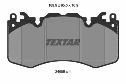 Комплект гальмівних колодок з 4 шт. дисків TEXTAR 2465901