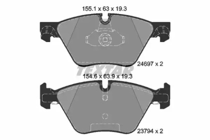 Колодки гальмівні (передні) BMW 5 (F10/F11) 09- (Teves) Q+ TEXTAR 2469701
