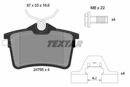 Комплект гальмівних колодок с 4 шт. дисків TEXTAR 2476501