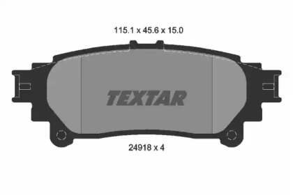 Комплект гальмівних колодок с 4 шт. дисків TEXTAR 2491801