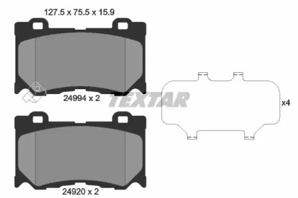 Колодки гальмівні (передні) Infiniti FX/G/Q50 08- (Akebono) TEXTAR 2499401
