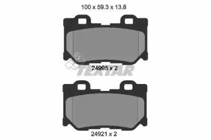 Колодки гальмівні (задні) Infiniti FX/G/Q50 08- (Akebono) TEXTAR 2499501