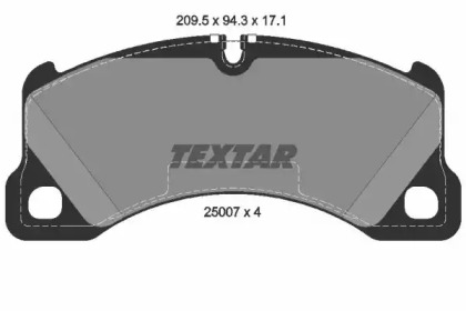 Комплект гальмівних колодок з 4 шт. дисків TEXTAR 2500701
