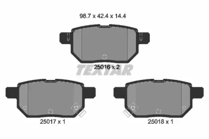 Колодки гальмівні (задні) Lexus CT/Toyota Prius/Yaris 08- TEXTAR 2501601