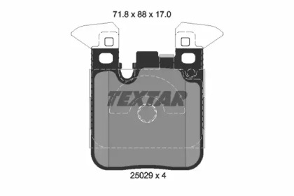 Комплект гальмівних колодок с 4 шт. дисків TEXTAR 2502902