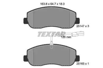 Колодки гальмівні (передні) Renault Master III/Opel Movano B 10- (Brembo) Q+ (з датчиком) TEXTAR 2514701
