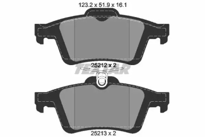 Колодки гальмівні (задні) Ford Connect/Focus III 10- (Teves) Q+ TEXTAR 2521201
