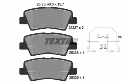 Комплект гальмівних колодок с 4 шт. дисків TEXTAR 2533701