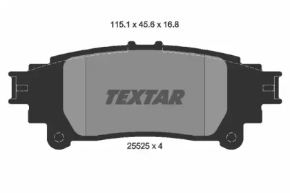Колодки гальмівні (задні) Lexus GS/IS III/RC 12- TEXTAR 2552501