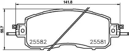 Колодки гальмівні (передні) Nissan Leaf 14-/Teana III 13- (Sumitomo) TEXTAR 2558101