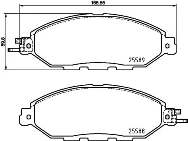 Колодки гальмівні (передні) Nissan Pathfinder 2.5/3.5 4WD 13- TEXTAR 2558903