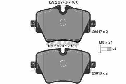 Колодки гальмівні (передні) BMW 5/X3/X5 13- (Lucas) Q+ TEXTAR 2561701