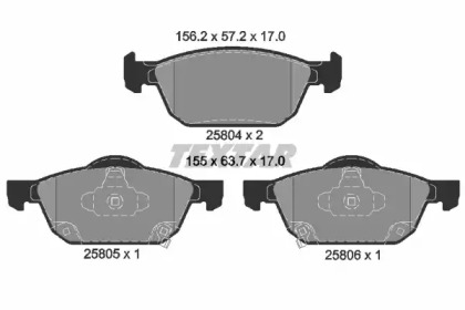 Колодки гальмівні (передні) Honda Civic IX 11-/Civic X 15- (Teves) Q+ TEXTAR 2580401