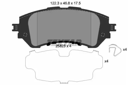 Колодки гальмівні (передні) Toyota Yaris 13- (Akebono) TEXTAR 2582301