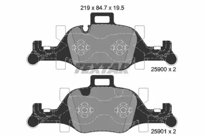 Колодки гальмівні (передні) BMW 5 (G30) 530/540i 16- (Teves) TEXTAR 2590001