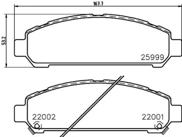 Колодки гальмівні (передні) Toyota Venza 2.7/3.5 08-16 (Advics) TEXTAR 2599901