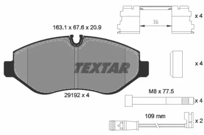 Комплект гальмівних колодок з 4 шт. дисків TEXTAR 2919202