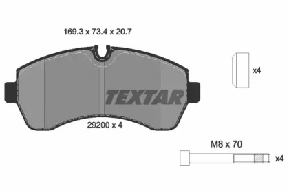 Комплект тормозных колодок TEXTAR 2920001