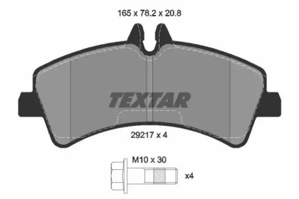 Колодки гальмівні (задні) MB Sprinter 509-519 CDI/VW Crafter 50 06- (спарка) (Bosch) Q+ TEXTAR 2921702