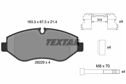 Колодки гальмівні (передні) Iveco Daily IV/V 06- (Brembo) Q+ TEXTAR 2922901