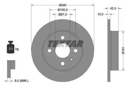 Диск тормозной TEXTAR 92092003