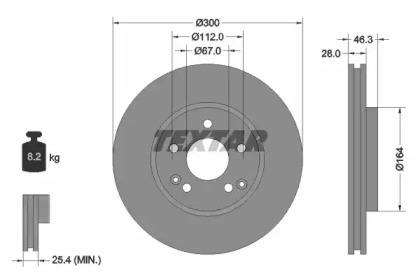 Диск тормозной TEXTAR 92106005