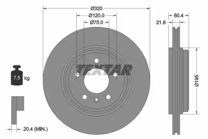 Диск гальмівний (задній) BMW 3 (E46) 2.5-3.0i/3.0d 00-07 (320x21.8) PRO TEXTAR 92107003