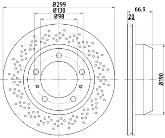 Диск гальмівний (задній) Porsche 718/Boxster/Cayman 2.0-3.4 04- (299x20) PRO TEXTAR 92165303
